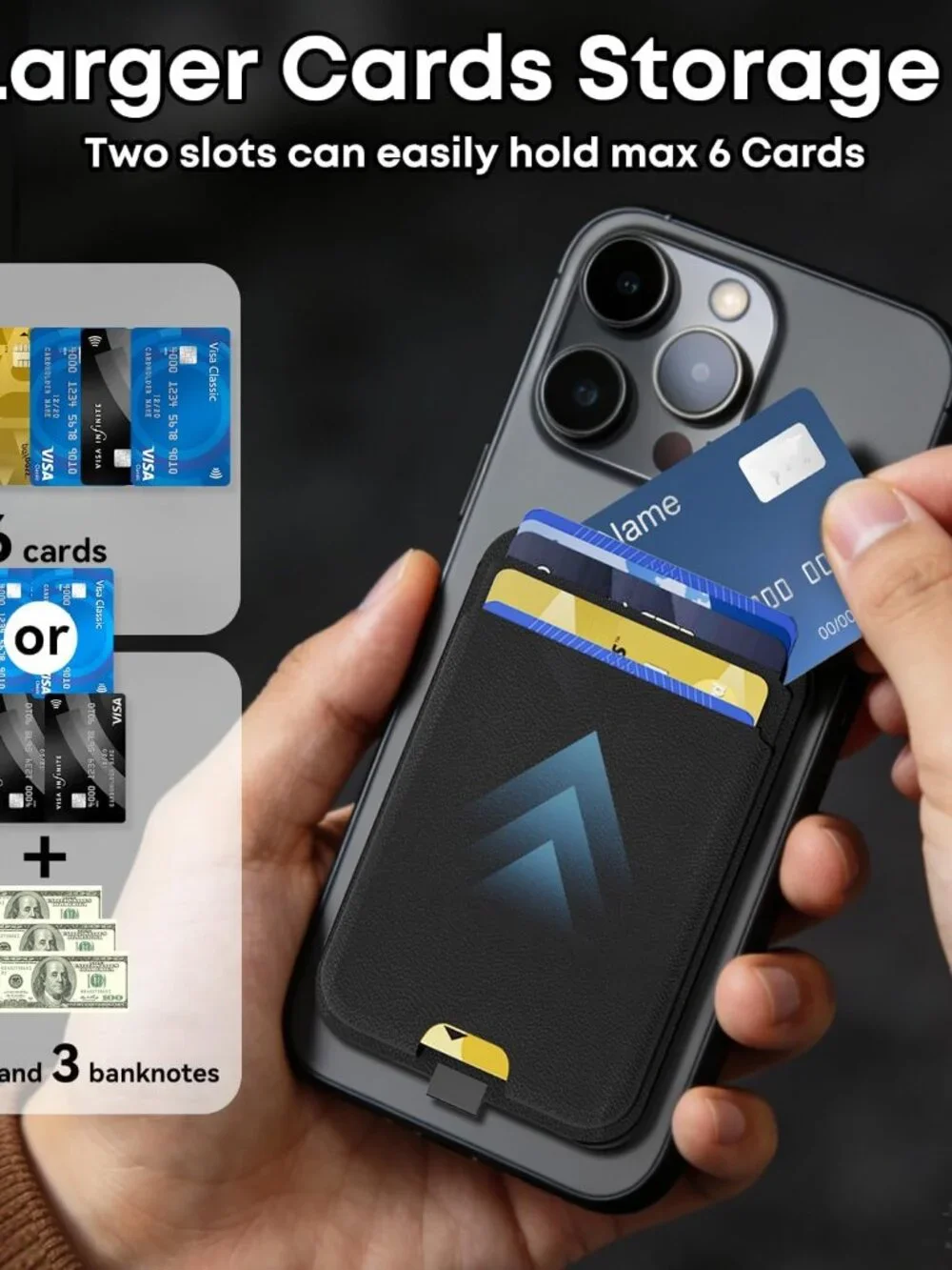 Magsafe Wallet Find My with Tracker, RFID Blocking Magnetic Wallet for iPhone